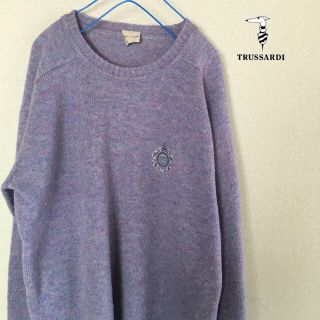 トラサルディ(Trussardi)のレア色 紫  トラサルディ 刺繍ワッペン セーター ニット(ニット/セーター)