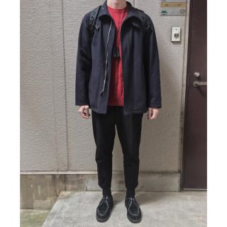 COMOLI 2016awフェルトンZIPブルゾン サイズ2 NAVY