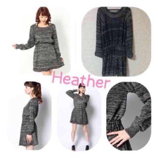 ヘザー(heather)のheather♡ミックスフレアワンピース(ミニワンピース)