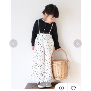 ブランシェス(Branshes)のタグなし新品♡ブランシェス ドット柄サスペンダーつきロングパンツ 100cm(パンツ/スパッツ)