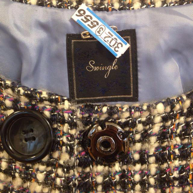 Swingle(スウィングル)のswingle✳︎ツイード ハーフコート レディースのジャケット/アウター(ポンチョ)の商品写真