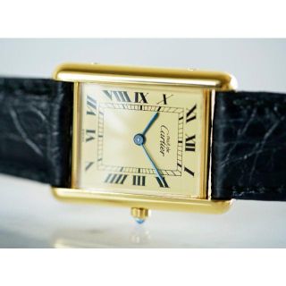 カルティエ(Cartier)の美品 カルティエ マスト タンク アイボリー LM Cartier(腕時計(アナログ))