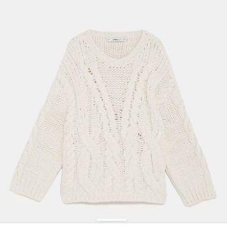 ザラ(ZARA)のあやニャンコ様専用★今期★新品未使用★ZARA 袖レースアップニット(ニット/セーター)