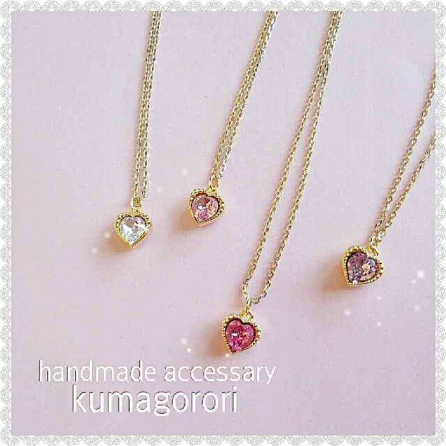 ハートスワロフスキーネックレス ハンドメイド アクセサリーの通販 By Kumagorori Handmade ラクマ