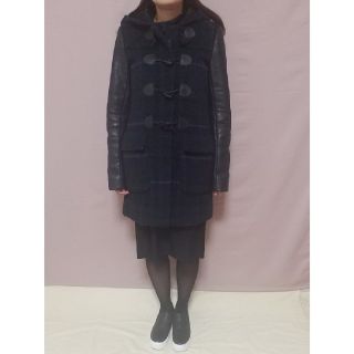 ザラ(ZARA)の★ZARA★ザラ★シャギーチェック袖合皮ダッフルコート(ダッフルコート)