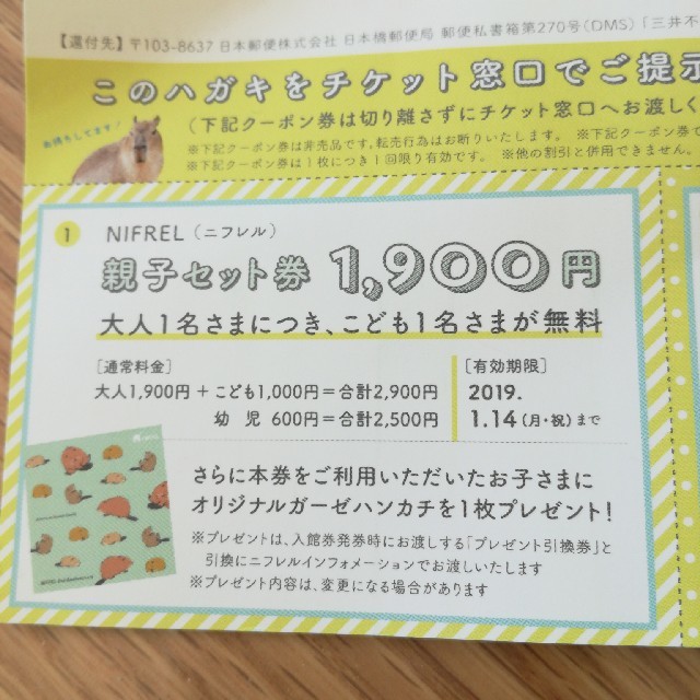 ニフレル親子セット割引券2セット チケットの優待券/割引券(その他)の商品写真