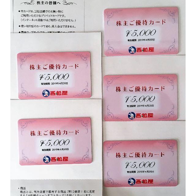 25000円分☆西松屋 株主ご優待カード☆禁煙保管-