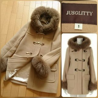 ジャスグリッティー(JUSGLITTY)のボリュームファー♥️ジャスグリッティー カシミア入 ビットダッフルコート(ダッフルコート)