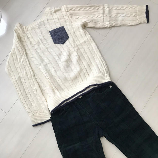 GLOBAL WORK(グローバルワーク)のグローバルワーク ニット 100 110 貼りポケ kids キッズ/ベビー/マタニティのキッズ服男の子用(90cm~)(Tシャツ/カットソー)の商品写真