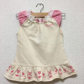 ティンカーベル(TINKERBELL)の★ティンカーベル★ トップス チュニック 重ね着 ベスト 女の子 90cm(Tシャツ/カットソー)