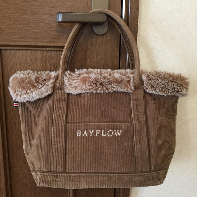 BAYFLOW(ベイフロー)のBAYFLOW ♥ コーデュロイ ファー トートバッグ Ｍサイズ レディースのバッグ(トートバッグ)の商品写真