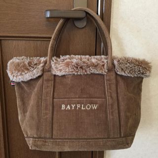 ベイフロー(BAYFLOW)のBAYFLOW ♥ コーデュロイ ファー トートバッグ Ｍサイズ(トートバッグ)