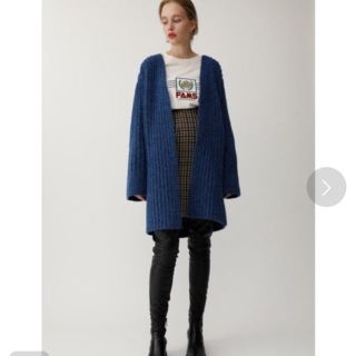 マウジー(moussy)のmoussy リブ ニット カーディガン(その他)