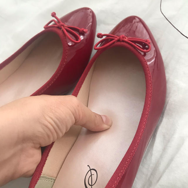 repetto(レペット)のバレエシューズ ヒール4.3cm 24cm Mサイズ レッド 赤 レディースの靴/シューズ(バレエシューズ)の商品写真