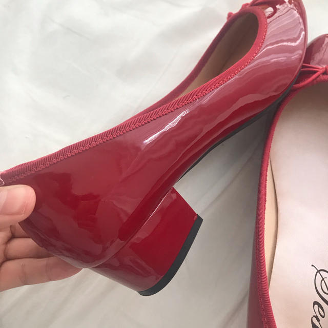 repetto(レペット)のバレエシューズ ヒール4.3cm 24cm Mサイズ レッド 赤 レディースの靴/シューズ(バレエシューズ)の商品写真