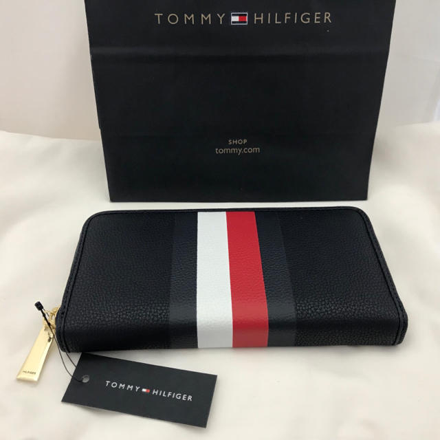 Tommy Hilfiger 長財布 白赤紺 3トミーラウンドファスナー 【500円引き