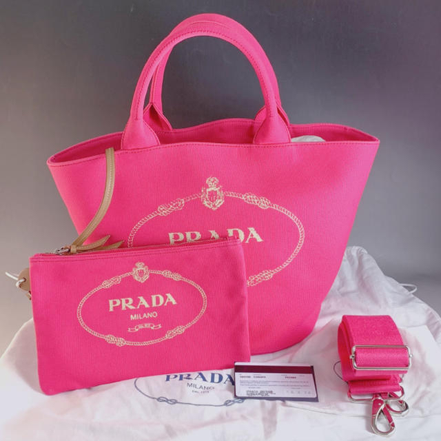 大好評 PRADA カナパ ハンドバック ピンク 1BG186 極美品 トートバッグ