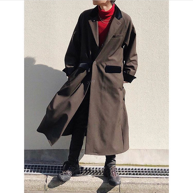 SUNSEA Polyys Wool Coat Ash Brown 3番