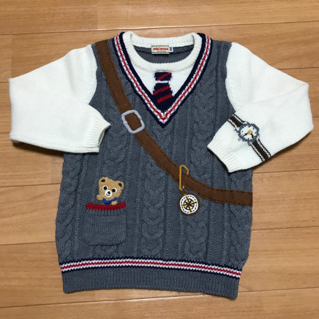 mikihouse(ミキハウス)の【美品】ミキハウス プッチー セーター 100 キッズ/ベビー/マタニティのキッズ服男の子用(90cm~)(ニット)の商品写真