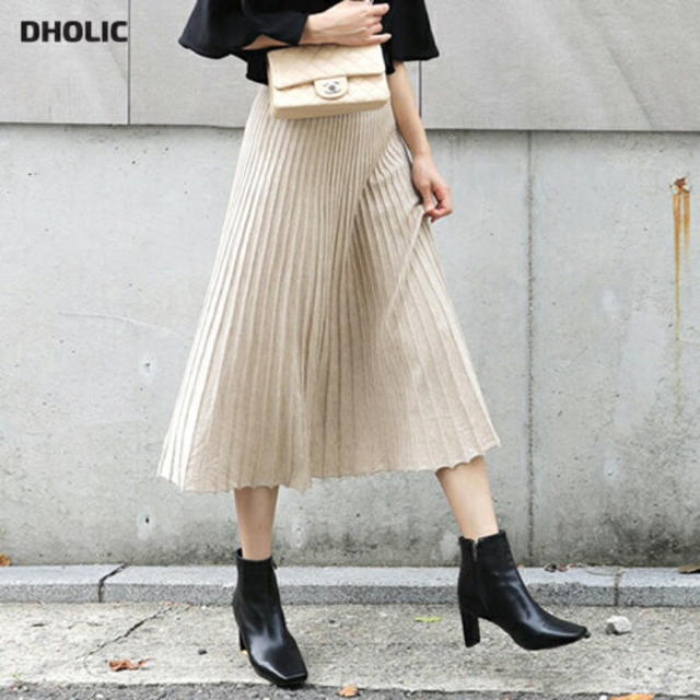 dholic(ディーホリック)の【未使用】DHOLIC プリーツニットスカート レディースのスカート(ロングスカート)の商品写真