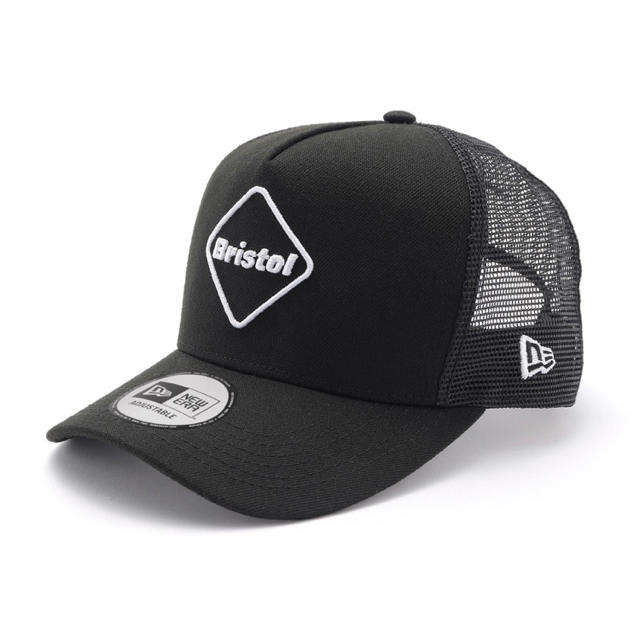 2018AW FCRB NEWERA EMBLEM MESH CAP BLACK