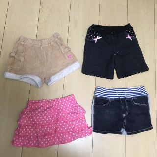 ミキハウス(mikihouse)の女の子90から100程度　ミキハウスホトビ他ショートパンツ・スカート4点纏め売り(パンツ/スパッツ)