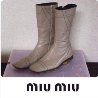 ミュウミュウ(miumiu)の♡ハーフブーツ♡ワケあり破格！スローブイエナ,IENA,アダムエロペ,KBF(ブーツ)