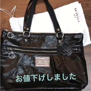 Coach(コーチ)ポピーリキッドグロスレッドトートバッグ