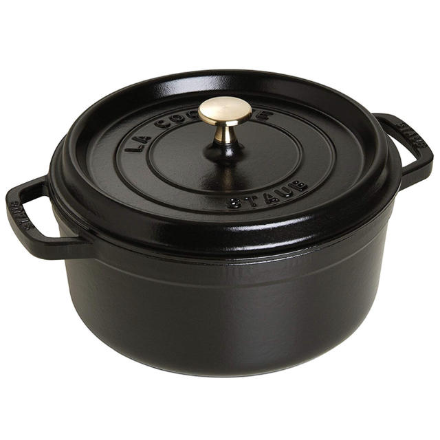 STAUB - staub ストウブ 「 ココット ラウンド ブラック 20cm 」の通販 by 123｜ストウブならラクマ