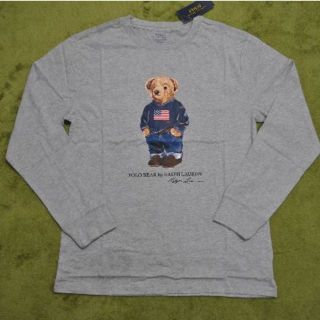 ポロラルフローレン(POLO RALPH LAUREN)の大人も着られる！ラルフローレン ポロベア ロングTシャツ グレー Lサイズ 01(Tシャツ/カットソー)