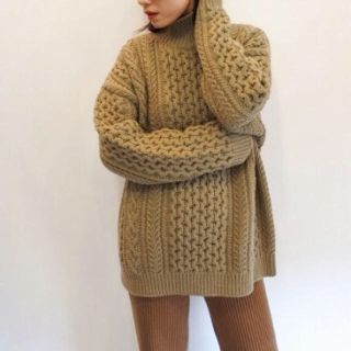 AURALEE ARAN KNIT アランニット 新品 khaki beige(ニット/セーター)