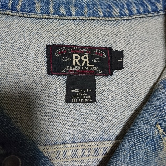 RRL(ダブルアールエル)のRRL Ralph Lauren デニムジャケット アイスブルーＬ  メンズのジャケット/アウター(Gジャン/デニムジャケット)の商品写真