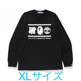 アベイシングエイプ(A BATHING APE)のXLサイズ UNDEFEATED BAPE TIMBERLAND ロンT 黒(Tシャツ/カットソー(七分/長袖))