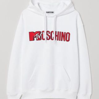 モスキーノ(MOSCHINO)のMサイズ H&M MOSCHINO パーカー 白(パーカー)