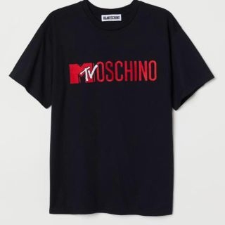 モスキーノ(MOSCHINO)のM H&M MOSCHINO 刺繍Tシャツ 黒(Tシャツ(半袖/袖なし))