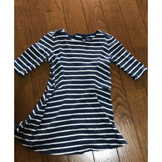 ベビーギャップ(babyGAP)の【baby Gap】ボーダーワンピース☆80センチ☆ブルマ付き☆長袖(ワンピース)