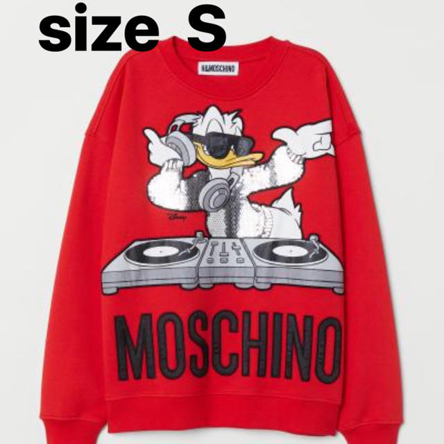 h&m moschino アップリケスウェットシャツ