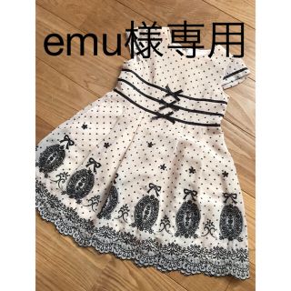 クミキョク(kumikyoku（組曲）)のemu様専用★組曲 ドット刺繍ワンピース★SS90~100 結婚式 発表会(ワンピース)