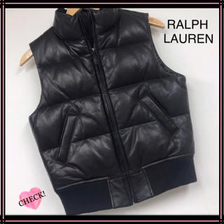 ラルフローレン(Ralph Lauren)のRALPH LAUREN  ラルフローレン ラムレザーダウンベスト ブラック系(ダウンベスト)