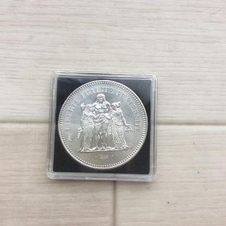 極美品☆ケース入ヘラクレス銀貨☆旧50フラン(貨幣)