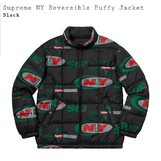 希少S Supreme NY Reversible Puffy Jacket黒