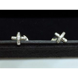 ティファニー(Tiffany & Co.)の5%OFFSALE☆プラチナ ダイヤ クロスステッチ  ピアス PT950(ピアス)