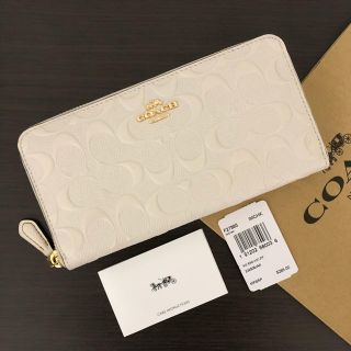 コーチ(COACH)のCOACH コーチ 長財布 シグネチャー エンボス チョーク ホワイト(財布)