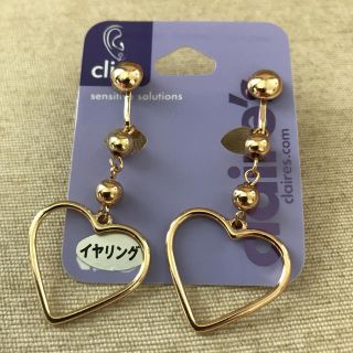 クレアーズ(claire's)のハート ゴールド イヤリング 未使用(イヤリング)