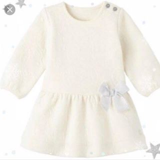 プチバトー(PETIT BATEAU)のプチバトー  18m 81㎝ 結婚式 お呼ばれ ワンピース ラメ入り(ワンピース)