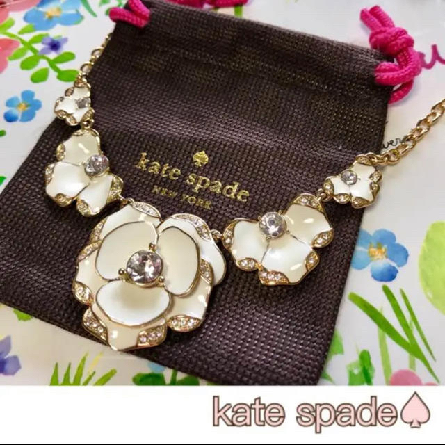 【美品】kate spade♠︎ フラワー ネックレス 袋付き