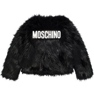 モスキーノ(MOSCHINO)の【値下げ可能】H&M × MOSCHINO エコファージャケット xs ブラック(毛皮/ファーコート)