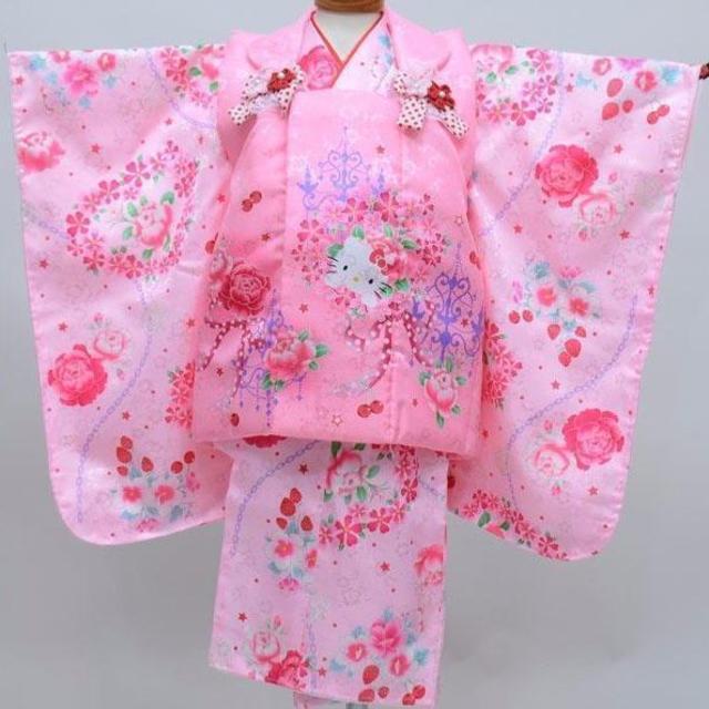 ハローキティ - 七五三 三歳 3才 女児 被布着物セット サンリオ ハローキティ - 七五三 三歳 3才 女児 被布着物セット サンリオ