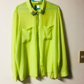 エイチアンドエム(H&M)のH&M ネオンイエローシャツ(シャツ/ブラウス(長袖/七分))