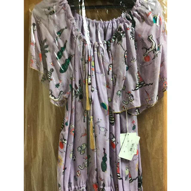 TSUMORI CHISATO(ツモリチサト)のツモリチサト 新品タグ付き シルク ソドナ ワンピース パープル 通販購入お値下 レディースのワンピース(ひざ丈ワンピース)の商品写真